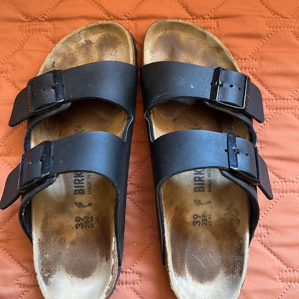 Birkenstock Black Leather Sandals
